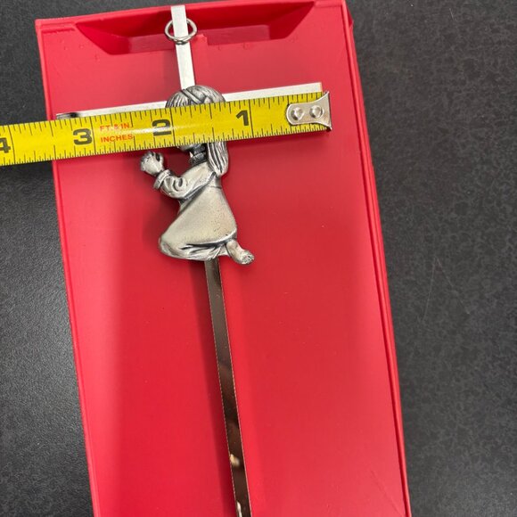 Vintage Silver Girl Wall Cross Infant Blessing Baby Plaque Wall Décor Hanging - Picture 7 of 8